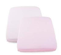 Juego de Sábanas Bajeras Compatibles con Chicco Next2Me, 2 Piezas, 50 x 83 cm, 100% Algodón, 2 Sábanas Minicuna con Bordes Elásticos, Accesorios Recién Nacido +0 Meses - Rosa y Topos (Pink Pois)