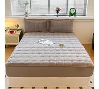 Juego de sábanas bajeras, de terciopelo y poliéster, color sólido con patrón geométrico, suave, sin arrugas, transpirable, con 1 funda de almohada gris, 90 x 200 cm