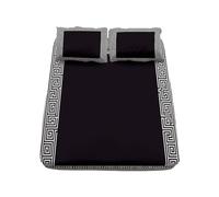 Juego de sábanas bajeras y fundas de almohada de microfibra cepillada súper suave, 3 piezas, tamaño individual, bolsillo profundo de 12 pulgadas de profundidad, estilo griego, con patrón geométrico