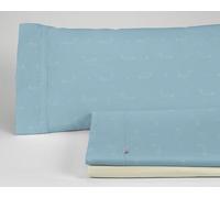 Juego de sábanas Cuca color azul. Cama de 160 cm. 4 piezas