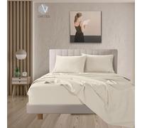 Juego de Sábanas de 3 Piezas de Cama 90 x 200,Poliéster Cepillado y Prelavado,Sábana Bajera Ajustable,Sábana encimera,Una Funda para Almohada de 50x75cm,Suave y Retención de Calor Beige