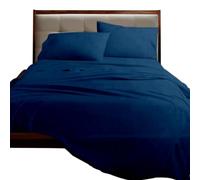 Juego de Sábanas de 3 Piezas,Poliéster Microfibra Cepillado y Prelavado,Sábana bajera ajustable,Sábana encimera,Una funda para Almohada de 50x75cm,Suave y Retención de Calor Azul Marino Cama 105 x 200