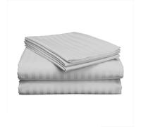 Juego de sábanas de algodón, sábanas transpirables y refrescantes, sábanas de lujo para hotel, extra suaves, ajuste fácil, juego de 4 piezas, 600 hilos, sin arrugas, bolsillo de 40 cm de profundidad,