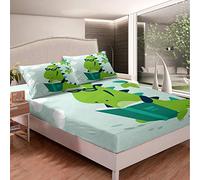 Juego de sábanas de Dibujos Animados con diseño de Animales de la Selva, Juego de Cama con Estampado de Dinosaurios para niños y Adultos, Funda de Cama Ultra Suave, tamaño Doble