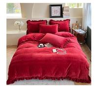 Juego de sábanas de la Cama de Doble Cara Duendes de Dos Lados invernales Calientes de 4 Piezas de 4 Piezas Gruesas de la Leche de Terciopelo Juego de la Cubierta de la Cubierta del edredón de la