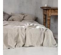 Juego de sábanas de Lino Lavado de 3 Piezas Sábanas de Lino 2 Fundas de Almohada Sábana de Granja Suave Transpirable Sábana Plana Sábana de Lino 180x220 3 Piezas