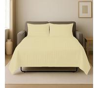 Juego De Sábanas De Lujo De 4 Piezas para Sofá Cama Tamaño King, 100% Algodón Egipcio, 800 Hilos, Apto para Colchones De hasta 6 Pulgadas De Ivory Stripe Queen-XL Size (60 x 80 x 5)