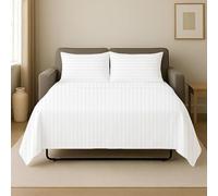 Juego De Sábanas De Lujo De 4 Piezas para Sofá Cama Tamaño King, 100% Algodón Egipcio, 800 Hilos, Apto para Colchones De hasta 6 Pulgadas De Grosor, White Stripe Queen Size (60 x 74 x 8)