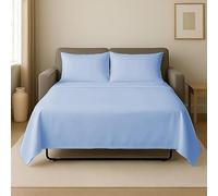 Juego De Sábanas De Lujo De 4 Piezas para Sofá Cama Tamaño King, 100% Algodón Egipcio, 800 Hilos, Apto para Colchones De hasta 6 Pulgadas De Light Blue Queen-XL Size (60 x 80 x 5)
