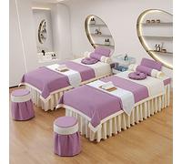 Juego de sábanas de masaje premium de 4 piezas para camillas de masaje, falda para camilla de masaje de color sólido transpirable reutilizable para ropa de cama de belleza facial ( Color : G , Size :