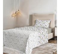 JUEGO DE SÁBANAS DE PLAZA Y MEDIA SIN PLANCHA FANTASY - Fabricado en Italia - Microfibra - Encimera 180x270 cm, Bajera 120x200 cm con esquinas elásticas de 25 cm, Funda de almohada 50x80 cm - Provenza