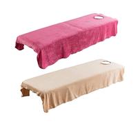 Juego de sábanas de terciopelo suave para masaje, color camello rosa, 120 x 190 cm