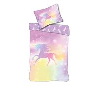 Juego De Sábanas De Unicornio Arcoíris 2 Piezas 135 X 200 Cm 100% Algodón
