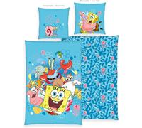 Juego De Sábanas Invertible De SpongeBob 2 Piezas 135x200 Cm 80x80 Cm De Algodón