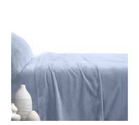 Juego de sábanas invierno coralina lisa azul cama 105cm donegal collections