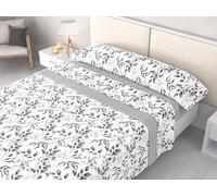 Juego de Sábanas Invierno Polar Pirineo 120 g/m² Perchado Doble Cara - Finas pero Cálidas - 3 Piezas con Bajera Ajustable Perimetral - Camas 90, 105, 135, 150 y 180cm (Cilene Gris, Cama 90cm)