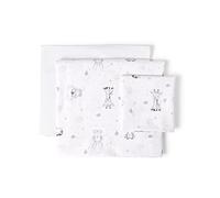 Juego de sábanas KOALA en blanco azul para Carro y Capazo de Bebé · 100% ALGODÓN · INTERBABY