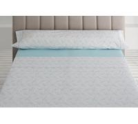 Juego de sábanas Lara color aqua. Cama de 160 cm. 4 piezas