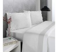 Juego de Sábanas Nitra Reig Martí - Diseño Vichy - Tacto Suave - Cama 90/105/135/150/160/180/200 cm - Altura 30cm - Poliéster y Algodón - Fabricado en España (C08, Cama 90cm)