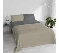 Juego de sábanas para Cama de Matrimonio, 100% algodón Natural Color, Fabricado en Italia, Juego de sábanas Completo con Esquinas, sábana encimera de 240 x 300 cm y Fundas de Almohada con Solapa
