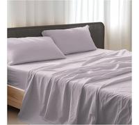 Juego de sábanas para Cama de Matrimonio, Modelo Detroit, poliéster Cepillado de Microfibra, Color Rosa Plateado - Sábana Bajera Ajustable, sábana encimera y 2 Fundas de Almohada 50 x 80 - Suave