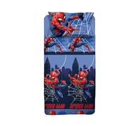 Juego de sábanas para Cama Individual, Juego de Cama Individual Disney, sábana encimera, sábana Bajera Ajustable, Funda de Almohada, Azul, 100% algodón, Producto Oficial