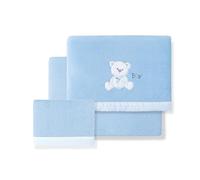 Juego de Sábanas para Minicuna de CORALINA Oso Lazo en azul · Sábanas de Invierno para bebés