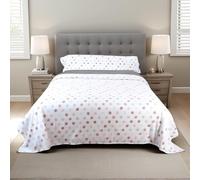 Juego de Sábanas Pirineo Termica - 3 Piezas para Cama 150 -Sábanas Polar para Invierno Cama Matrimonio -Bajera Ajustable 150x190/200+30cm, Encimera 230x270cm y una Funda Almohada 45x160cm -Puntito