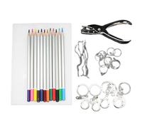 Juego de sábanas termorretráctiles con lápices de colores, ganchos para aretes, llavero, agujero para aretes, joyería, manualidades, materiales de manualidades fáciles de usar
