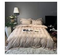 Juego de sábanas tfbhl Juego de Cama de Hotel de Lujo Gris 4pcs Rey King = tamaño sábana Plana nórdica nórdica egipcia algodón Seda nórdica nórdica de la Cama forra