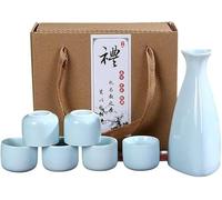 Juego de Sake, Juego de Sake de cerámica Japonesa Antigua con 6 Tazas de Sake, Juego de vajilla pequeña, Juego de Tazas de Regalo de Recuerdo