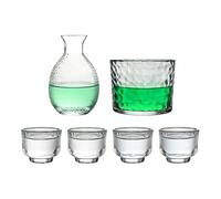 Juego de sake - Productos japoneses para bebidas, juego de sake con vasos transparentes o azules, y - Para whisky vodka cerveza varias bebidas Home Bar disfrute