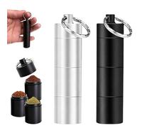 Juego de salero y pimentero de viaje, 2 unidades, 3 en 1, recipientes de especias de aluminio, impermeables, pequeños tarros de condimentos, kit de especias portátil para camping, barbacoa al aire