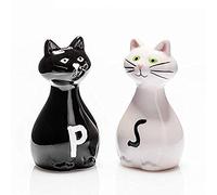 Juego de salero y pimentero en forma de gato.
