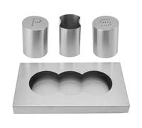 Juego de saleros y pimenteros de acero inoxidable con bandeja y soporte para palillos, dispensador de condimentos y especias para la cocina, la mesa del comedor, el restaurante y