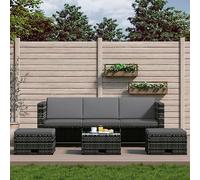 Juego de Salón de Jardín de 4 Piezas, Elegante y Funcional, Resistente a la Intemperie, Fácil de Limpiar, Diseño Que Ahorra Espacio con Cojines para Muebles de Patio