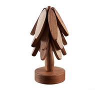 Juego de salvamanteles de madera con diseño único de árbol, solución eficaz contra los riesgos de transferencia de calor (B)