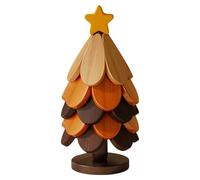 Juego De Salvamanteles Plegable para Árbol De Navidad: 5 Posavasos De Madera, Tapetes De Nogal Resistentes Al Calor con Soporte, Protector para, Taza Y Caliente | Decoración De Mes
