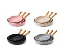 Juego de Sartenes MR kitchen Antiadherentes de Granito 3 Piezas 20-24-28 cm | Inducción | Mango Soft Touch | Sin PFOA