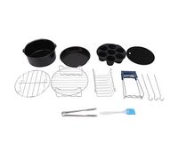 Juego de sartenes para freidora de Aire de Acero Inoxidable, Antiadherente a Prueba de Calor, Kit de Accesorios para Hornear fácil de Limpiar con Mango, Bandeja para Parrilla, (18cm)