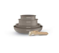Juego de sartenes y cazuelas Arthur Martin AM9192 5 piezas cerámico taupe mate