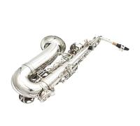 Juego de saxofón alto con llave plateada en Eb instrumentos de viento madera incluye estuche de transporte cepillo de limpieza de boquillas y accesorios. Saxofón Para Principiantes