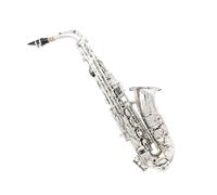 Juego de saxofón alto instrumento de viento madera en mi bemol llave plateada incluye bolsa portátil cepillo de limpieza de boquillas Saxofón Para Principiantes