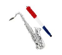 Juego de saxofón tenor con llave B plateada instrumento de viento madera con estuche de transporte cepillo de limpieza de boquilla y accesorios Saxofón Para Principiantes
