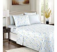 Juego de sαbanas de 6 piezas, elegante y cσmodo, de microfibra de primera calidad para hotel de 1500 g, con bolsillo profundo, resistente a las a