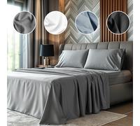 Juego de sαbanas Simple Deluxe King Size de 4 piezas, microfibra ligera, sϊper suave y de fαcil cuidado, sαbanas cσmodas, transpirables y refresc