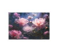 Juego de seis manteles individuales a prueba de aceite y aislantes del calor WZYWHJ Beautiful peony flowers Printed Dining plates