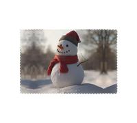 Juego de seis manteles individuales a prueba de aceite y aislantes del calor WZYWHJ Little Snowman in the Forest