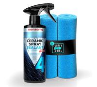 Juego de sellado de cerámica para coche, sellador de cerámica de 500 ml + 2 paños de pulido, sellado de pintura resistente al agua y a la suciedad, sellado en aerosol de cerámica con fuerte efecto