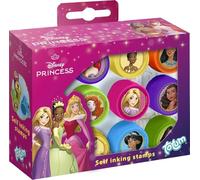 Juego de sellos autoentintados de Disney Princess (12 unidades) | Arielle, Rapunzel, Belle y más | Juego de sellos creativos para niños | No requiere almohadilla de tinta